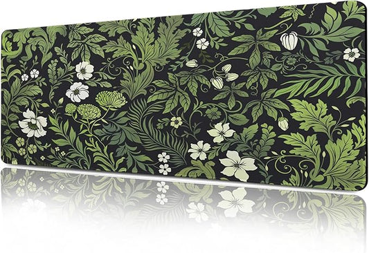 Vimorco Large Gaming Desk Pad, Waterproof Mouse Mat with Seamed Edges, Non-Slip Rubber Base Keyboard Desk Pad, Computer Mat Mousepad, Big XL Mouse pad 31.5“x15.7 (Vintage Flowers)