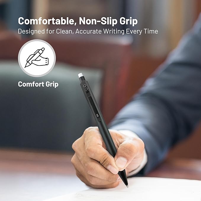 Everyman Black Grafton Mechanical Aluminum Pencil, Premium 0.5mm Lead Writing, Drawing & Sketching, ideal for Professionals, Students and Architects & EDC Pencil