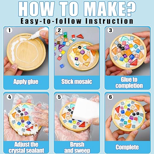 OOTDART Mosaic Crystal Grout, Mosaics Tile Tools, Mosaic Tile Accessories – Essential for Handmade Grouting and Perfect for DIY Craft Projects (Translucent, 8.8oz)