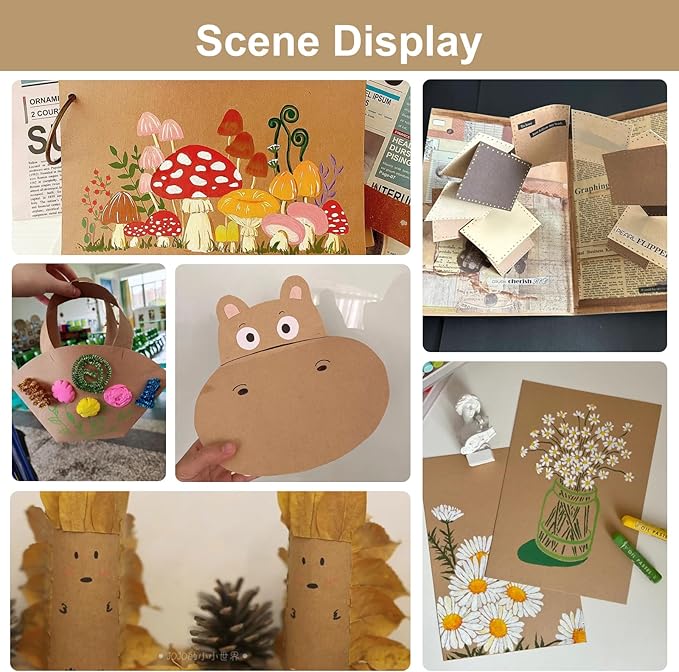 OcePor 80 Sheets Brown Cardstock Paper, Colored Printer Paper 8.5 x 11, Thick Construction for Cards Making, Scrapbook，Office Printing, Invitations, Certificates，DIY Crafting 92 lb/250gsm