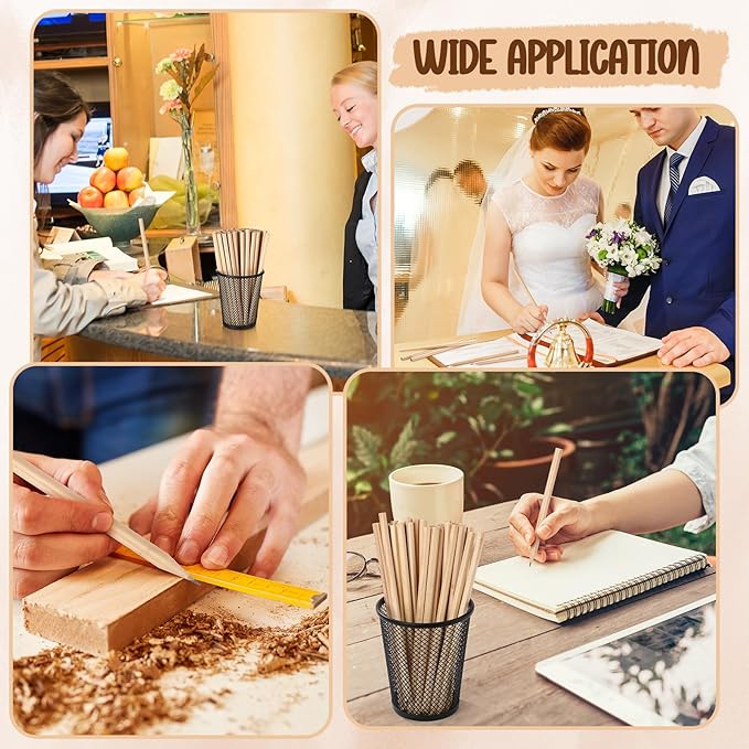 Fumete 1000 Pieces Wooden Pencils Bulk No Eraser Hexagonal HB Graphite Unsharpened Natural Wood Pencils Without Erasers Christmas Classroom Gifts for Students Bulk Christmas Goodie Bag Stuffers