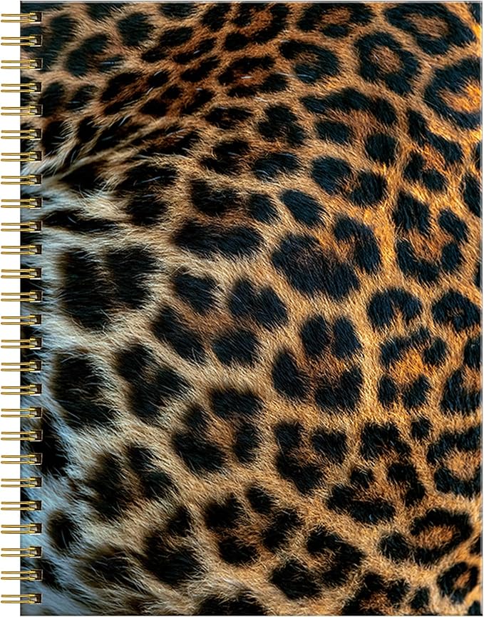 Spiral Journal Notebook for Women,A5 College Ruled Notebooks 6"x 8.4",120 Pages Lined Journal with Premium Thick Paper,Perfect for School Office Home Gifts(Beautiful Leopard Skin)