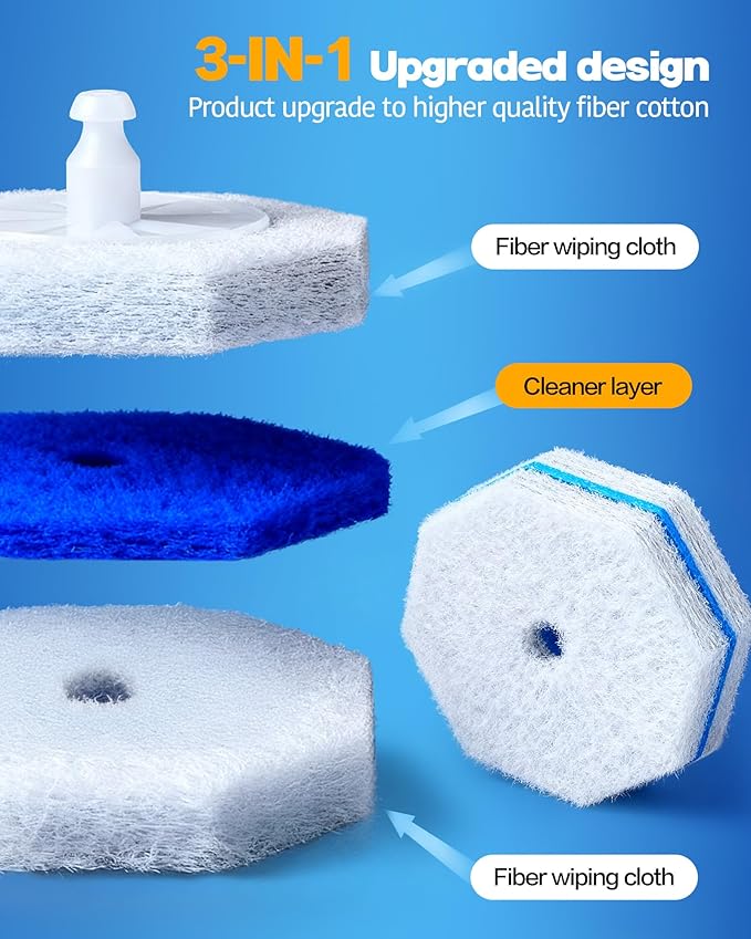 50 Pack Toilet Wand Refills Compatible with Clorox, Instant Foam Cleaning, Secure Lock No Slipping, Odor Neutralizing, Easy Snap-On Design