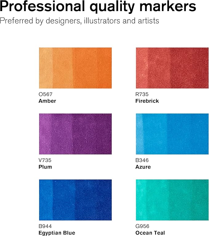 Winsor & Newton ProMarker Brush Set, 6 Count, Rich Tones