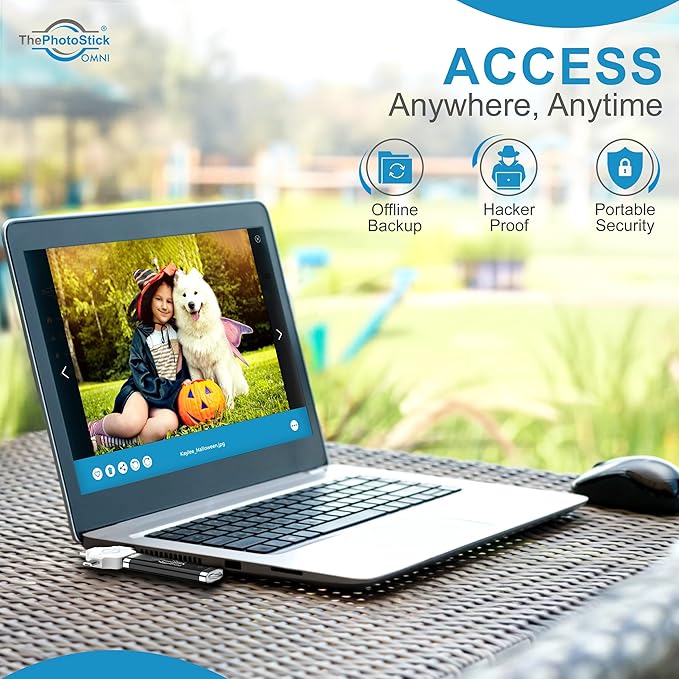 ThePhotoStick® Omni 128GB (2 Pack) - Photo & Video Backup and Transfer | Digital File Organizer | USB & Multiport Connection for Phones, Tablets and Computers | Portable Memory | External Storage