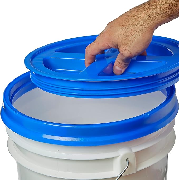 Gamma Seal Lids for 3.5, 5, 6 and 7 Gallon Buckets – Combo of 7 colors – Food Grade BPA Free Reusable Lids, Made in USA