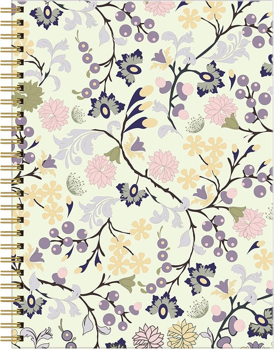 Spiral Journal Notebook for Women,A5 College Ruled Notebooks 6"x 8.4", 120 Pages Lined Journal with Premium Thick Paper,Perfect for School Office Home Gifts(beautifull flower)