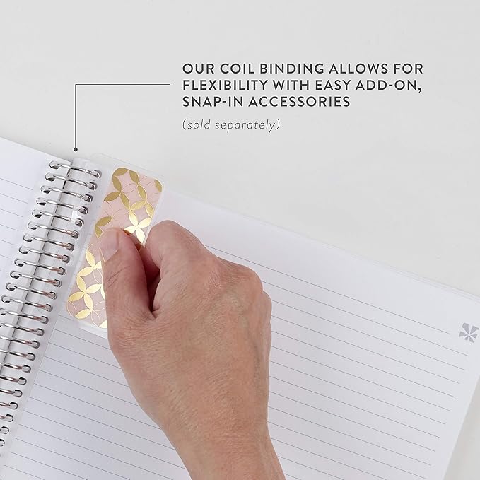 Erin Condren 7" X 9" Spiral Bound College Ruled Notebook - Mid Century Circles, 160 Lined Page Note Taking & Writing Notebook, 80Lb Thick Paper, Stickers Included