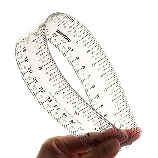 12 Inch Easy Read Ruler, Clear Flexible, Bendable, Shatterproof, Ruler (12 Pack)