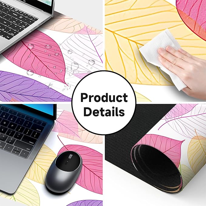 Large Gaming Mouse Pad (31.5"x11.8") - XXL PU Leather Waterproof Desk Mat with Non-Slip Rubber Base for Keyboard, PC & Office