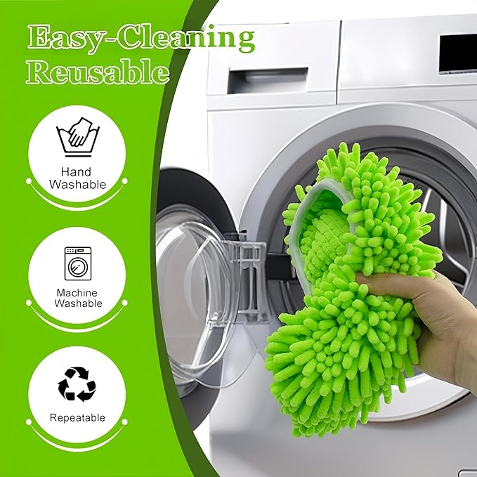 4 Pack Chenille Mop Pads Compatible with Swiffer 10-12 Inch Mops, Reusable Wet & Dry Mop Refills, Machine Washable for Hardwood, Tile, Laminate Floors