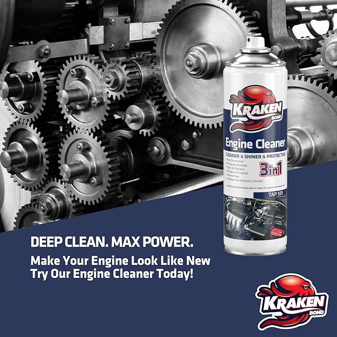 KRAKEN BOND Engine Cleaner Spray - (2x12.3 fl. Oz) Engine Degreaser for Engine Bay, Gunk, and Motor | 2 Pack