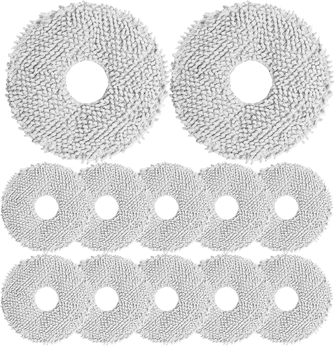 12Pack Microfiber Vacuum Mop Cloth Pad for Dreame X50 Ultra/L20 Ultra/L10s Pro/L10s Pro Gen2/X40 Ultra/for Xiaomi X10+/X20+/for Mova P10/P50 Robot Vacuum,Replacement Part Washing Mopping Pad Mop Pad