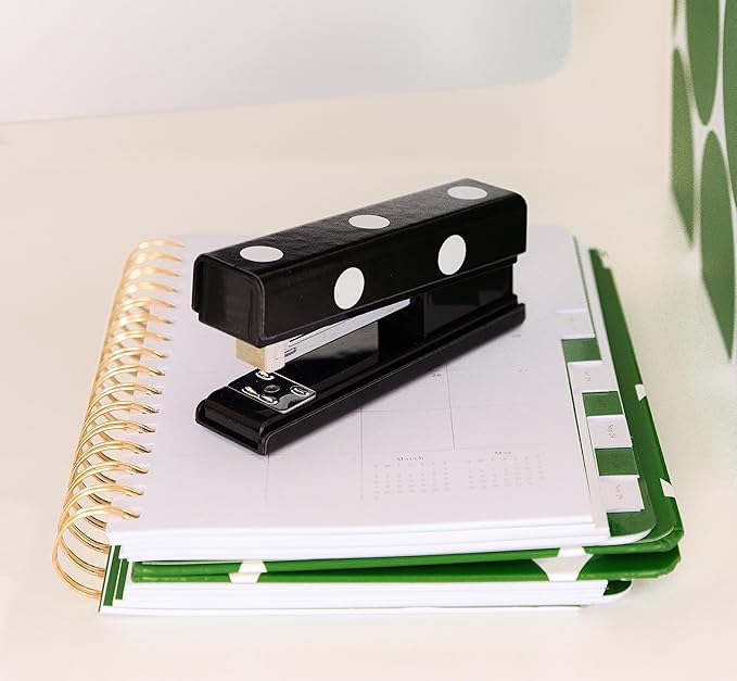 Kate Spade New York Black Stapler, Cute Stapler for Office or Home, Decorative Desk Accessory, Picture Dot