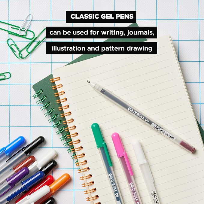 SAKURA Gelly Roll Gel Pens - Gift Set - Ink Pen Set - Art DIY Projects - Assorted Point Sizes with Storage Case - Assorted Colored Ink with Special Effects - 74 Pack