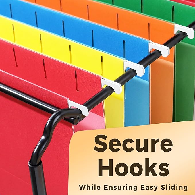 SUNEE Hanging File Folders Assorted Colors, 25 Pack File Folders Letter Size with 1/5-cut Tabs, Stay Organized for Your Home and Office Bulk File and Documents