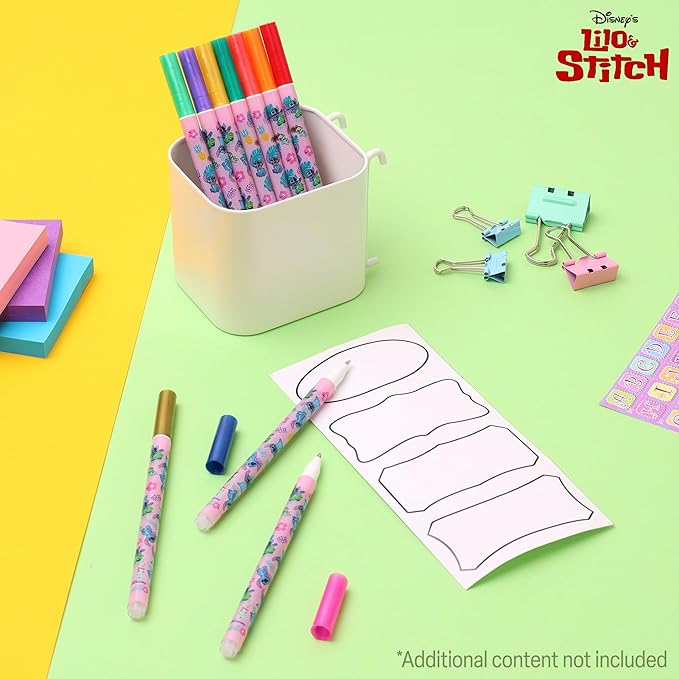 Disney Metallic Gel Pens for Kids, Colored Pens Pack of 10 School Supplies - Kids Gifts (Multi Stitch)