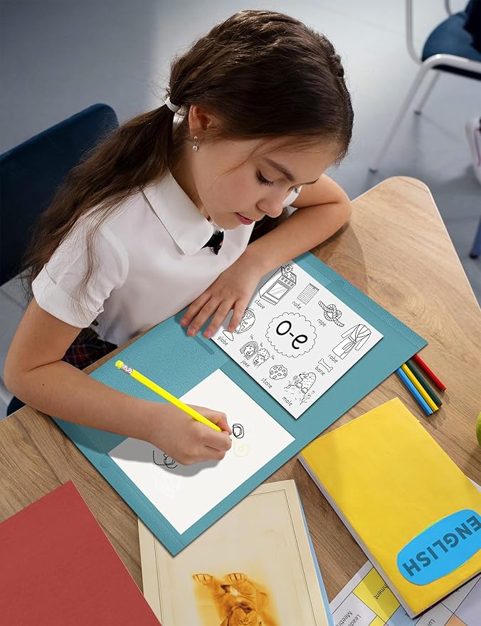 SUNEE Folders with Pockets (25 Pack, Warm Blue), 2 Pocket Folders Fit Letter Size, Paper File Folder for School Office Home Business, Textured Paper