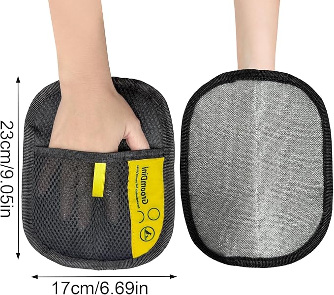 HYSHLC 2 Pcs Pet Hair Removal Glove, Magic Brush Pet Hair Remover Electrostatic Pet Hair Remover Glove for Deshedding, Grooming, Cat Dog, Reusable & Washable (Black) degign for Sofa Car Seat Clothing