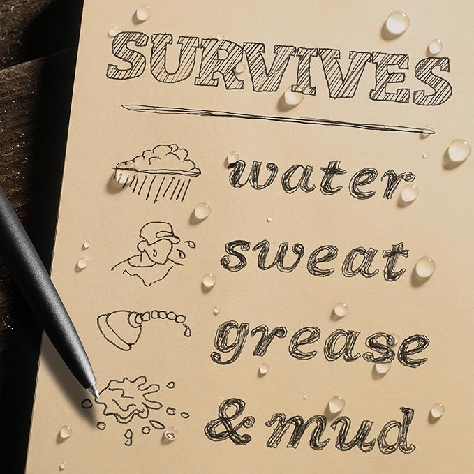 Rite in the Rain Weatherproof 3" x 5" Top-Spiral Notebook Kit: Tan CORDURA Fabric Cover, 3" x 5" Tan Notebook, and an Weatherproof Pen (No. 935T-KIT)