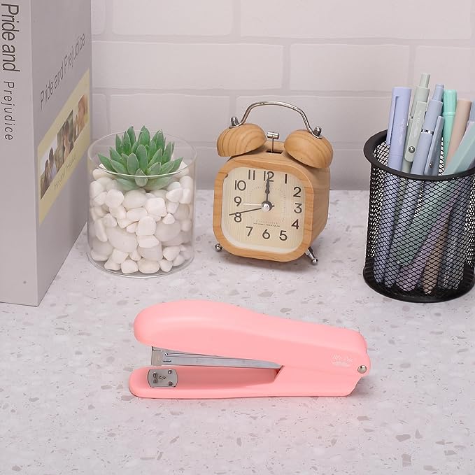 Mr. Pen- Staplers for Desk, 2 Pack With 200 Staples, 20 Sheet Capacity, Pink, Office Stapler Set