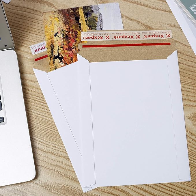 25 Pack Rigid Mailers 9.25 x 11.75 inches, Self Seal Photo Document Mailers Premium Cardboard Keep Flat Envelopes for Photos, Pictures, Papers, Files, CD