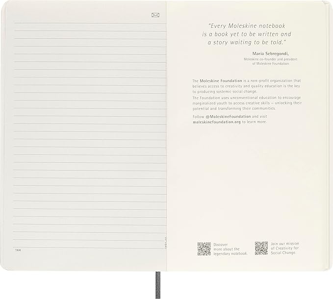 Moleskine Smart Notebook, Large, Ruled, Black, Soft Cover (5 x 8.25)