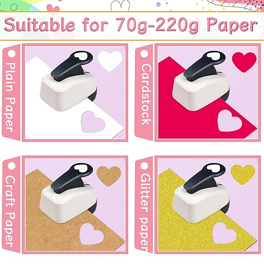 Heart Hole Punch 1 inch Heart Punch for Crafts Hearts Shaped Hole Puncher for Crafts Hearts Shape Paper Punch Craft Punches for Scrapbooking, Card Making