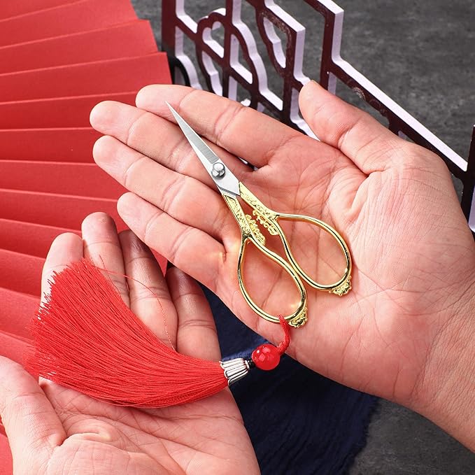 Mini Embroidery Scissors - Vintage European Style, Stainless Steel for Art Work DIY Tools, Small, Gold