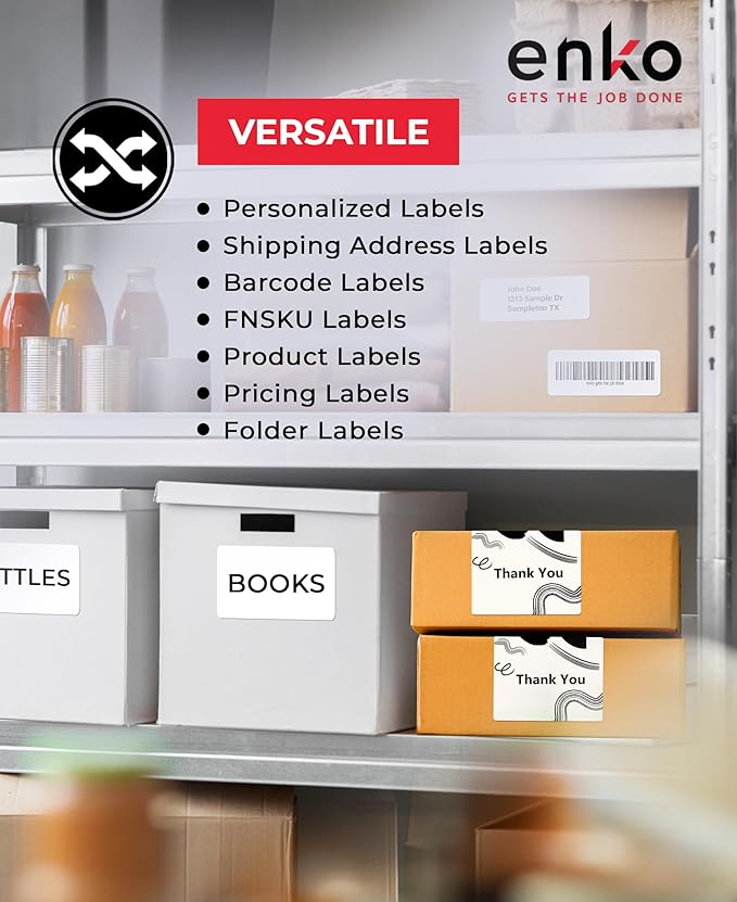 enKo - Compatible DK-2205 Continuous Paper Labels (2.4 Inch x 100 Feet) Compatible for Brother QL Label Printers - 96 Rolls with 32 Refillable Cartridge Frames