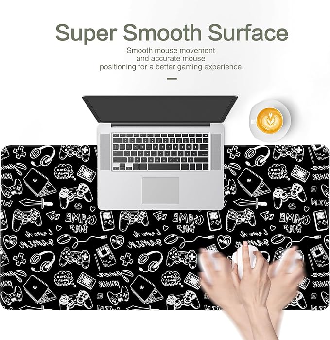 Vimorco Large Gaming Mouse Pad, Large Desk Pad Big Computer Mat Mousepad, Desk Mat Laptop Keyboard Mouse Mat for Game/Office/Home/Work 31.5x15.7 in, Gamer Power Gaming Time
