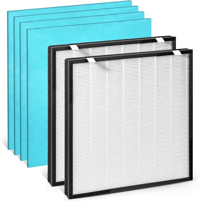 2 Pack 1550 Replacement Filter Compatible with asept-air LifeCell Air Purifier Models: 1550 2True Activated Carbon Filter + 4 Pre-Filter updated version (2)