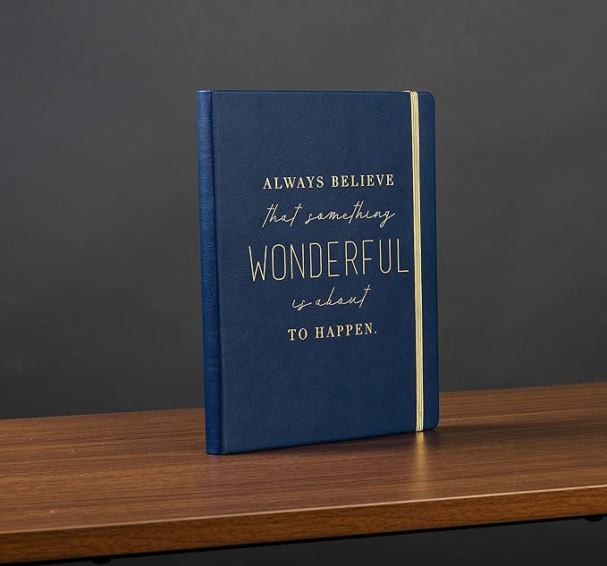 Eccolo Large Lined Journal Notebook, Flexible Cover, Writing Journal, 256 Ruled Ivory Pages, Ribbon Bookmark, Lay Flat, Desk Size for Work or School, Size 8X10, Always Believe