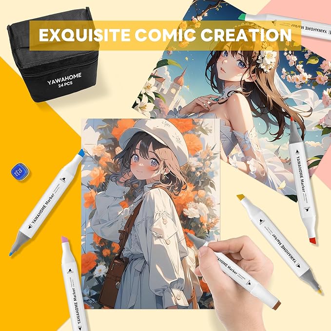 Alcohol Markers Set 120 Colors - Coloring Markers for Adult Coloring Books Professional Permanent Blending Marker Pens Artist Sets for Drawing Painting Sketching Illustration Kids Gifts