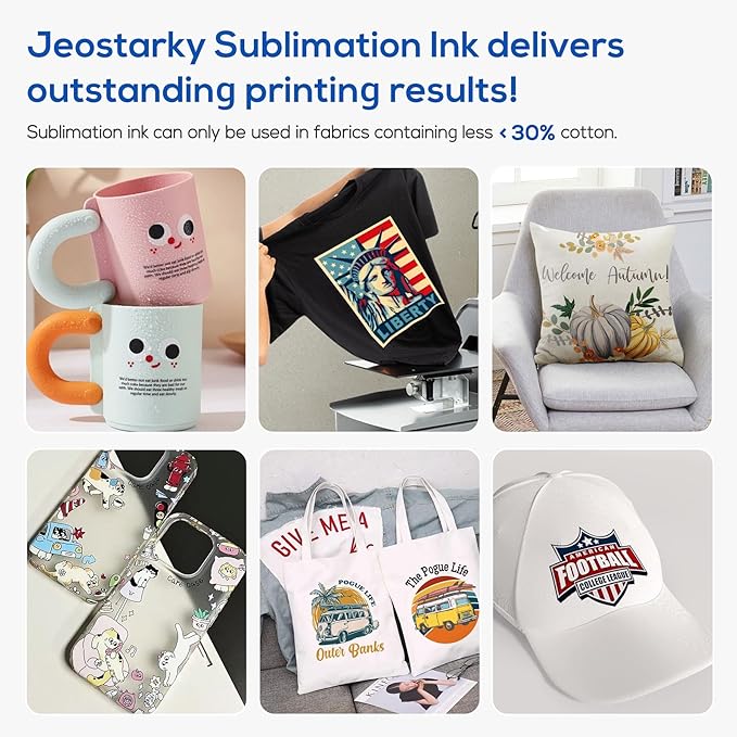 Sublimation Ink Refill Bottles Compatible for Epson Printers ET2800 ET2400 ET4800 ET15000 ET8550 ET2850 ET2803 ET3830 ET3850 ET4850 ET5800 Heat Press Transfer on Mugs T-Shirts(4 Pack)