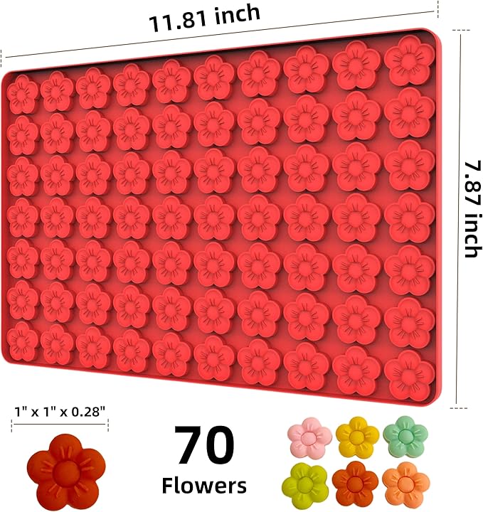 Flower Silicone Candy Molds with Scraper Silicone Daisy Flower Chocolate Molds