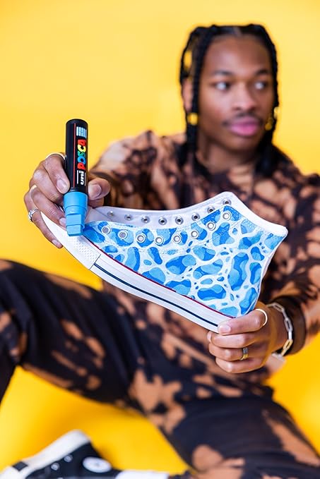 Uni Posca Paint Markers, 5M Medium Acrylic Markers with Reversible Tips, Art Supplies For Fabric, Metal, Glass, Rocks, Wood and Canvas, Assorted Colors, Set of 29