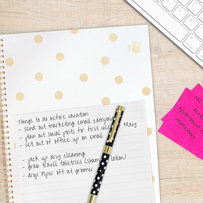 Kate Spade New York Large College Ruled Notebook, 11" x 9.5" Spiral Notebook with 160 Pages