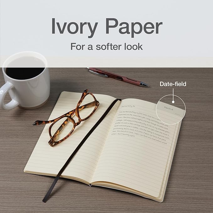 Oxford Journal, Lined Writing Notebook, Writer's Journal, Classic Notebook for School or Office, 192 Pages, 5" x 8.25", Softcover, Black (75507)