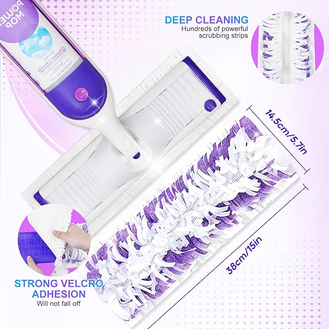 24 Pack Disposable Power Mop Refills Pads Compatible with Swiffer PowerMop Mop - Power Mop Pads Refill for Multi-Surface Floor Cleaning