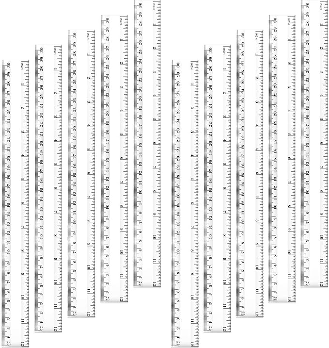 Chuangdi 20 Pieces 12 Inch Rulers Bulk Plastic Colorful Rulers for Kids Student Classroom School Office(Clear Color,Classic)