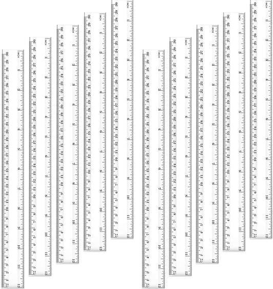 Chuangdi 20 Pieces 12 Inch Rulers Bulk Plastic Colorful Rulers for Kids Student Classroom School Office(Clear Color,Classic)