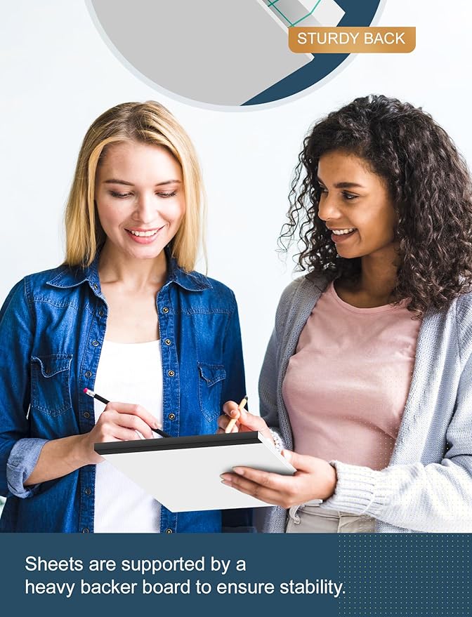 Graph Paper Pads 8.5 x 11, 6 Pack, 4x4 Blue Quad Grid Paper Pad, White Quadrille Pad 8-1/2" x 11", Easy Tears Off, Grid Notebook 8.5 x 11, White 70 GSM Graft Paper, 30 Sheets/Pad