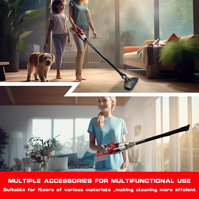Nichilas Handheld Vacuum Cleaner, 10KPA Powerful Lightweight Cordless Stick Vacuum Cleaner for Hard Floor, Carpet, Car Cleaning, Compatible with Milwaukee M18 Batteries (NO Battery)