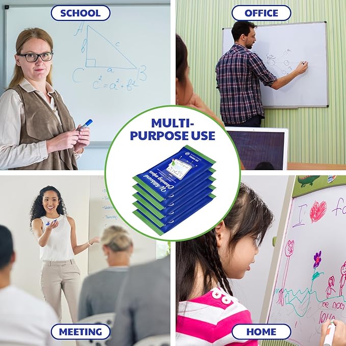 120 Counts Whiteboard Wet Wipes Dry Erase Board Cleaning Non-toxic Whiteboard Wipes Resealable Convenient Dry for Home Classroom School Office
