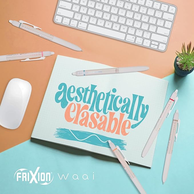 PILOT FriXion Waai Erasable Gel Pens, 8-Pack Pouch, Extra Fine Point 0.5 mm, Assorted Colors, FriXion Erasable Pens 0.5 - Ideal for School, Journaling & Office Writing