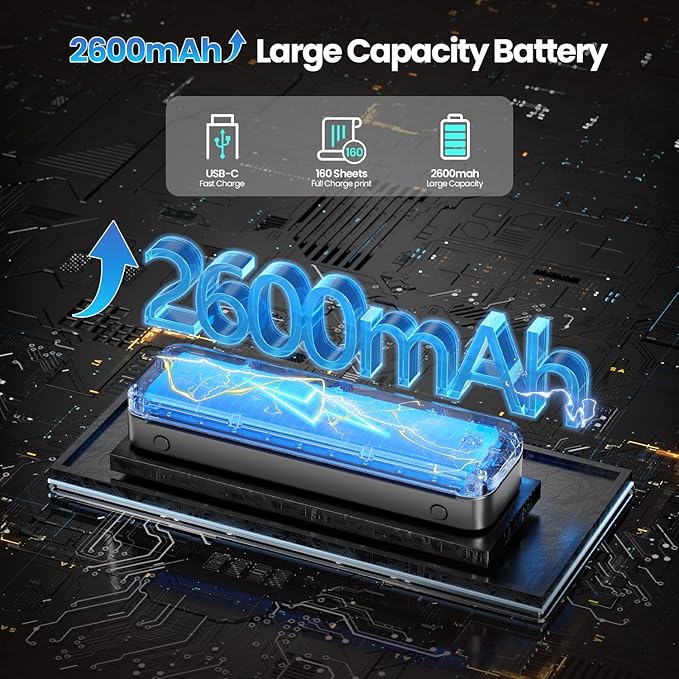 Phomemo Portable Printers Wireless for Travel Upgraded, M834 Bluetooth Thermal Printer 8.5" x 11"& A4 Size,Inkless Mobile Printer with Carry Case for Travel,Office,School,Car,Home,Black