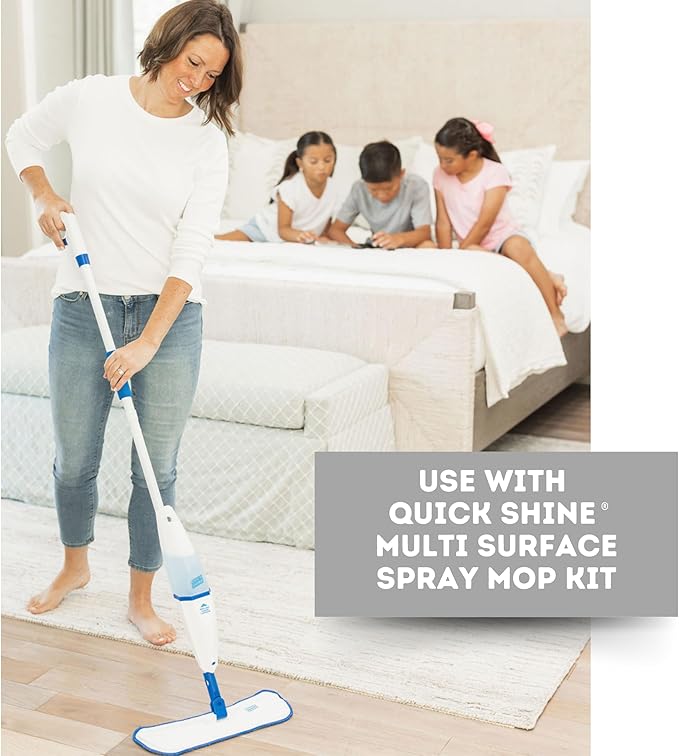 Quick Shine Hardwood Floor Cleaner 27oz| Use in Spray & Vac Mops| Removes Dirt & Scuff Marks| Ready-to-Use, Streak Free, No Rinse| Safer Choice Cleaner| Perfect for Gentle and Effective Cleaning
