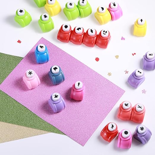 Geyee 68 Pieces Scrapbook Paper Punch Hole Punches Shape Mini Gift Card Punch Small Scrapbooking Shape Cutters for Nail Stamp Supplies DIY Craft Fun Projects, 68 Styles