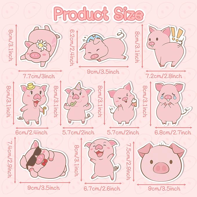 CJiangpo 30Pcs Piggy Sticky Notes Cute Pig Sticky Note Pads, 600 Sheets Self Stick Notepad Memo Pads Funny Page Marker Classroom Rewards Back to School Animal Themed Party Favors Filler Gift